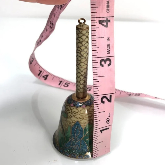 Vintage Small Floral Motif Cloisonne Bell - Picture 8 of 10